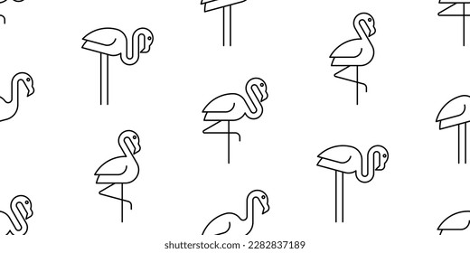 Seamless pattern with Flamingo. isolated on white background