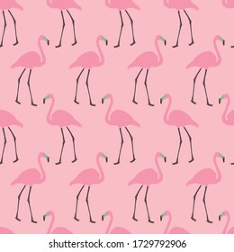 Flamingo de patrón sin soldadura con fondo rosa
