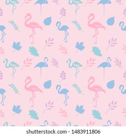 Seamless Pattern Flamingo Shabby Chic