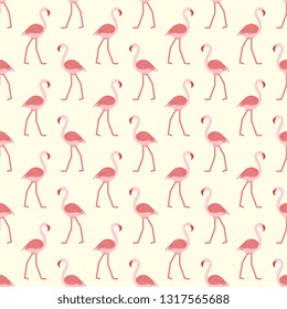 Seamless pattern with flamingo. Tropical exotic bird background. Design for poster or print.