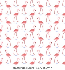 Seamless pattern with flamingo. Tropical exotic bird background. Design for poster or print.