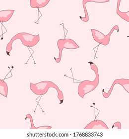 Patrón sin foco Flamingo. Vector tropical sin costura, diseño textil Flamingo