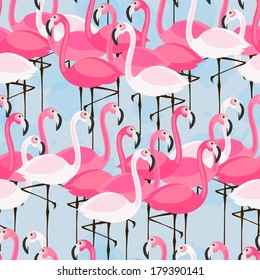 seamless pattern with flamingos