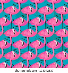 seamless pattern with flamingos 