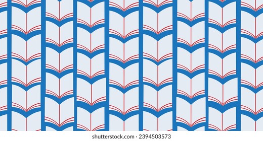 seamless pattern with flat book icon in vector.opened book in vintage style.object for print app website background, pattern, wallpaper, textile