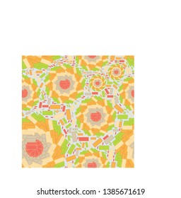 Seamless pattern of flat bricks and blocks on blue background