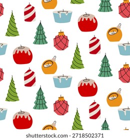 Seamless pattern flat Christmas