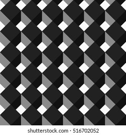 Seamless pattern with flat cubes. Abstract background in bright colors. Vector illustration. A good choice for the background decoration, website, flyers, brochures and presentations in a modern style