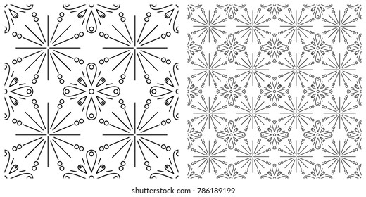 Seamless pattern in flat design of fireworks.