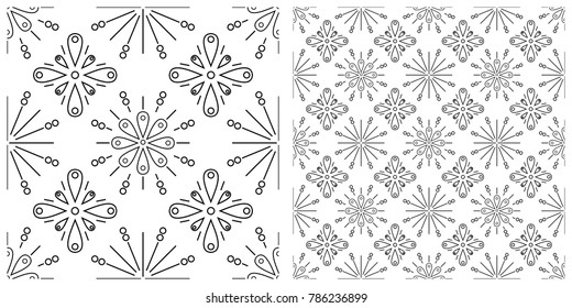 Seamless pattern in flat design of fireworks.