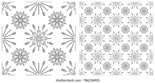 Seamless pattern in flat design of fireworks.