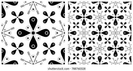 Seamless pattern in flat design of fireworks or vintage background.