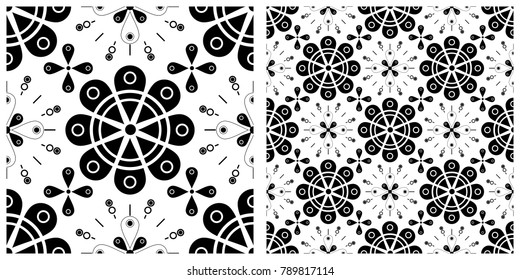 Seamless pattern in flat design of fireworks or vintage background.