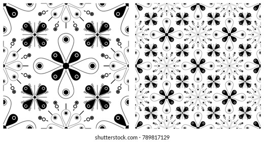 Seamless pattern in flat design of fireworks or vintage background.