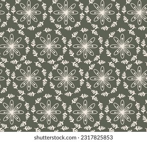 Seamless pattern in flat design of fireworks.floral illustration green background seamless pattern