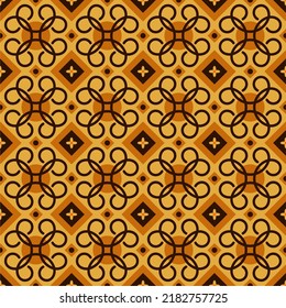 Seamless pattern with flat design on browny color