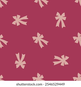 A seamless pattern with flat textured bows