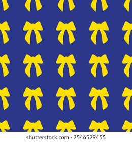 A seamless pattern with flat textured bows