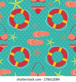 Seamless pattern with flat travel icons eps 10