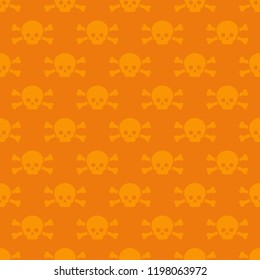 Seamless pattern with flat vector skulls. Endless texture design for wrapping paper, textile, wallpaper, web background, etc.