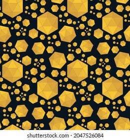 Seamless pattern with flaying geometrical gold object texture for wallpaper, background, clothes printing or any other purpose. Easy for color editing with color grouped. possible in cutting edge