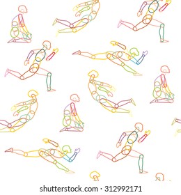 seamless pattern of fleeing people