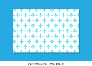 seamless pattern Fleur De Lis blue color for home interior design