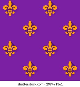 Seamless pattern with fleur-de-lis symbol. Vector illustration.