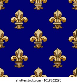 301 Gold Fleurs De Lis With Blue Background Images, Stock Photos 