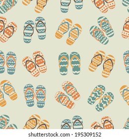 Seamless pattern of flip flops. 