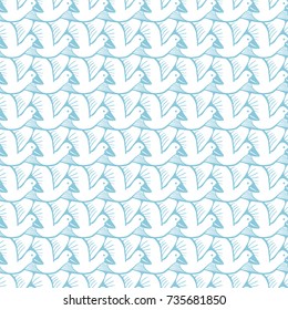 Seamless pattern - flock of abstract birds