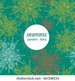 seamless pattern flora. vector illustration, hand made. Hand drawn background.Seamless simple pattern. Seamless background with funny colorful 