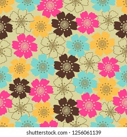 Seamless pattern with a floral pattern.
