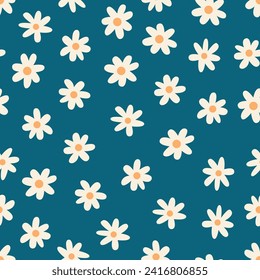 Seamless pattern floral abstract cute spring vibrant design pop illustration hand drawn flower simple aesthetic petal garden colorful beautiful pretty fancy 