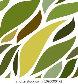Seamless pattern with floral abstract ornament. Textile printing of green tones. Fashionable design. Vector. Wavy lines. Beautiful pattern, wallpaper, tile, ornament for fabric, prints, wrapping paper