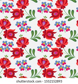 seamless pattern with floral abstract ornaments