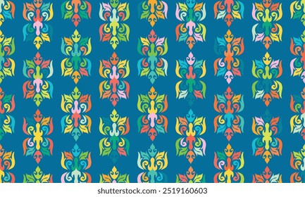 Seamless pattern floral abstract.Botanical vintage nature background.Print fashion textile."This content was created using vector drawing tools and software, not generated by AI"