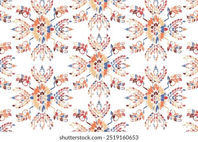 Seamless pattern floral abstract.Botanical vintage nature background.Print fashion textile."This content was created using vector drawing tools and software, not generated by AI"