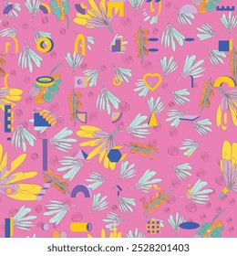 seamless pattern floral and animal pattern design. For scandinavian, retro, vintage and vector Seamless design.
