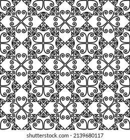 Seamless pattern with floral asian ornament. Abstract ornamental texture. Artistic diagonal flourish tile damask background