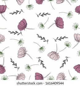 Seamless pattern with floral background. Abstract elegance.