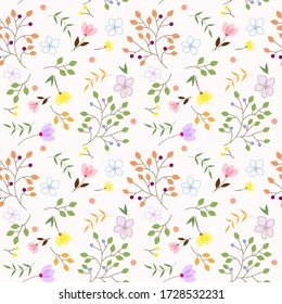patrón ininterrumpido, fondo floral con ramas de arándano azul, bayas y flores
