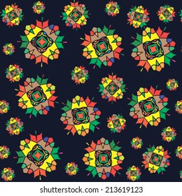 Seamless pattern with floral background, seamless pattern with ornament on a dark background