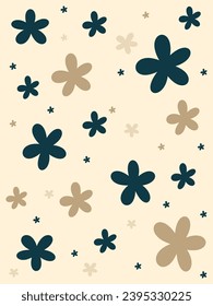 Seamless pattern - floral pattern background with small, medium, and large floral designs, full of beautiful colors.