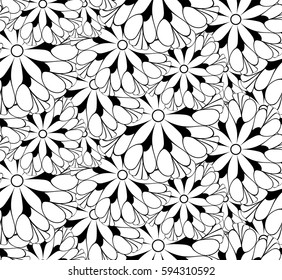 Seamless pattern  Floral Black and white textile fabric print pattern 