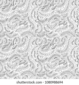 Seamless pattern, floral pattern. black-white.