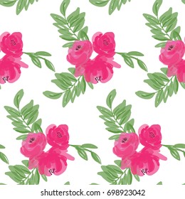 Seamless pattern with floral bouquets and foliage