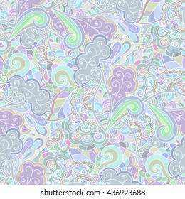 Seamless pattern floral bright hand-drawn.