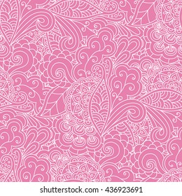 Seamless pattern floral bright hand-drawn