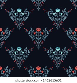 Seamless pattern with floral bunches